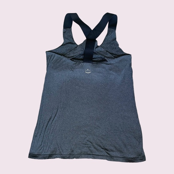 Beyond Yoga Built-in Bra Tank Dark Gray Heather Large - Picture 3 of 5